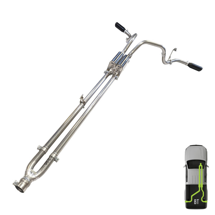 Ford, 2021-2025, Ecoboost - Stainless - MPI Exhaust Cat-Back Dual Stainless Kit