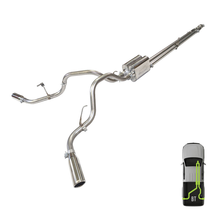Toyota Tacoma, 2005-2023, V6, Stainless - Truck Cat-Back Dual Exhaust Kits